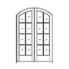 8-lite radius top French double door (interior)
Unit Dimension 61-1/2" x 91-3/8"
Door Dimension 29-7/8" x 90"
Panel - none
Glazing - SG, TDL